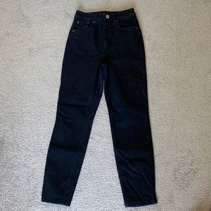 ASOS black straight leg high rise jeans size 25